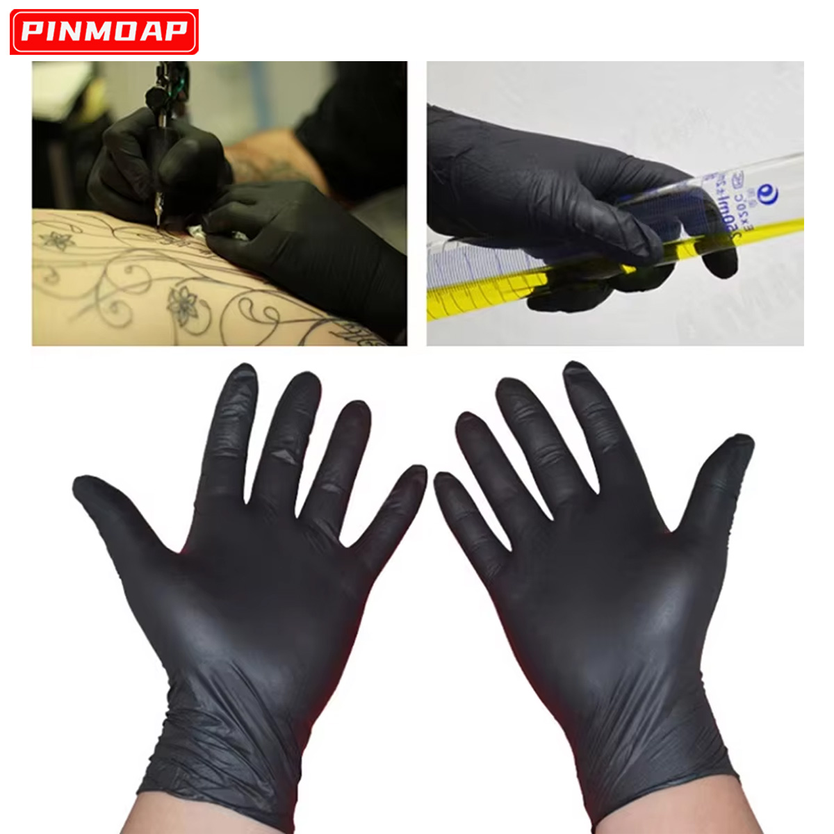 Medical Gloves - 10/50 ชิ้นถุงมือไนไตรล์สีดําแบบใช้แล้วทิ้ง Multi-Purpose Latex ฟรีปราศจากเชื้อทางการแพทย์ทําอาหารในครัวเรือน Simple