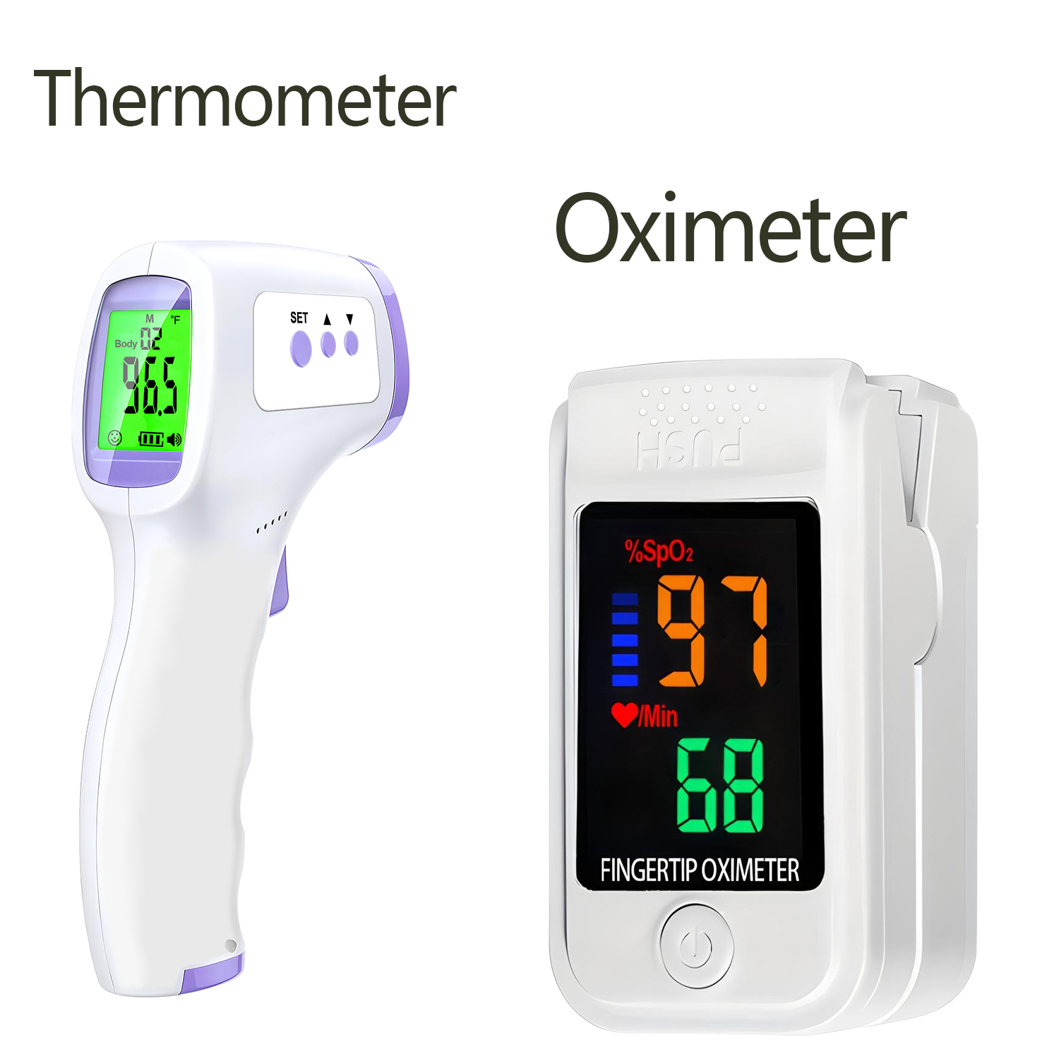 Pulse Oximeter - เครื่องวัดอุณหภูมิหน้าผากแบบดิจิตอลอินฟราเรดแบบไม่สัมผัส หรือเครื่องวัดออกซิเจนในเลือดแบบวัดที่นิ้ว