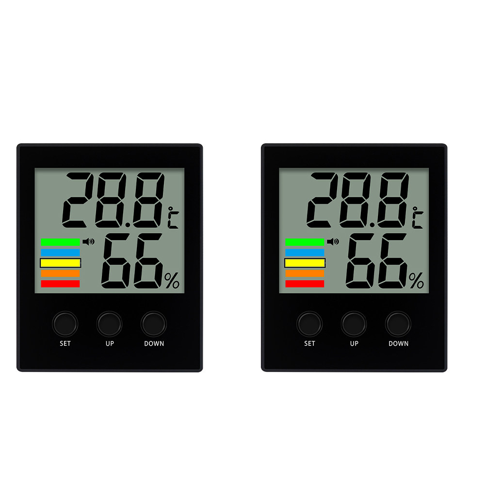 Thermometer Digital - เครื่องวัดอุณหภูมิและความชื้นแบบดิจิทัล พร้อมฟังก์ชันแจ้งเตือน หน้าจอ LCD ขนาดใหญ่ มีช่องรับอากาศ