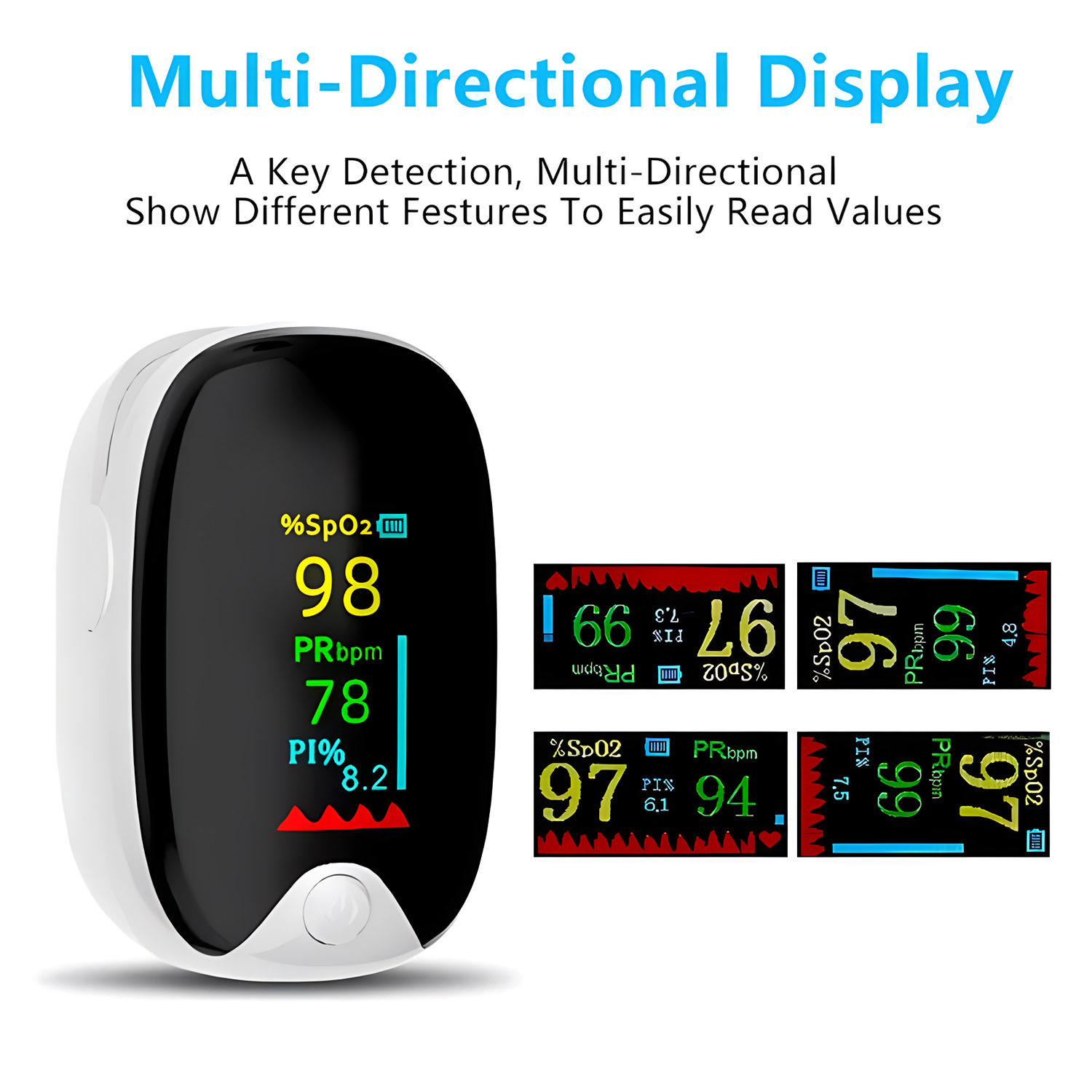 Pulse Oximeter - Oximeter แบบพกพาปลายนิ้ว Pulse Blood Oxygen Saturation