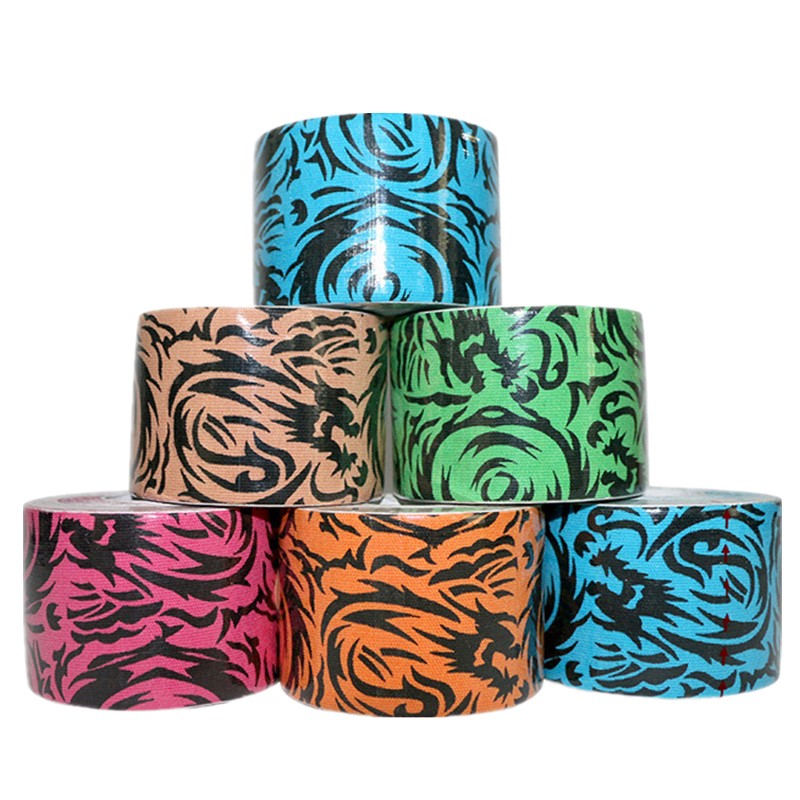 Medical Tape - เทปคิเนซิโอเทปแบบมีลาย ขนาด 5.0 ซม.*5 ม. เทปยืดหยุ่นสำหรับพยุงและฟื้นฟู