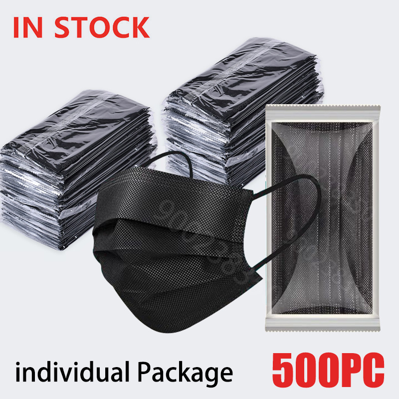 Surgical Mask - หน้ากากอนามัยแบบใช้แล้วทิ้ง สีดำ สำหรับผู้ใหญ่ จำนวน 50-500 ชิ้น