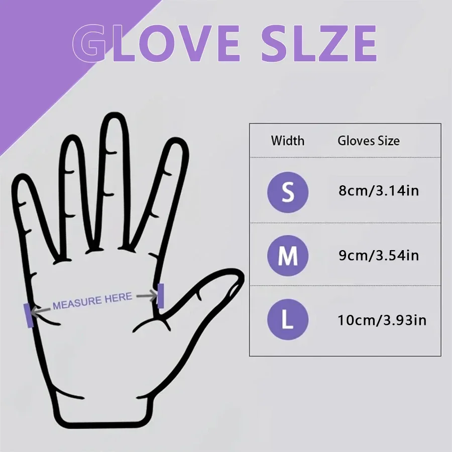 10-100 ชิ้นถุงมือไนไตรล์สีม่วง - Medical Gloves บทวิจารณ์และราคา