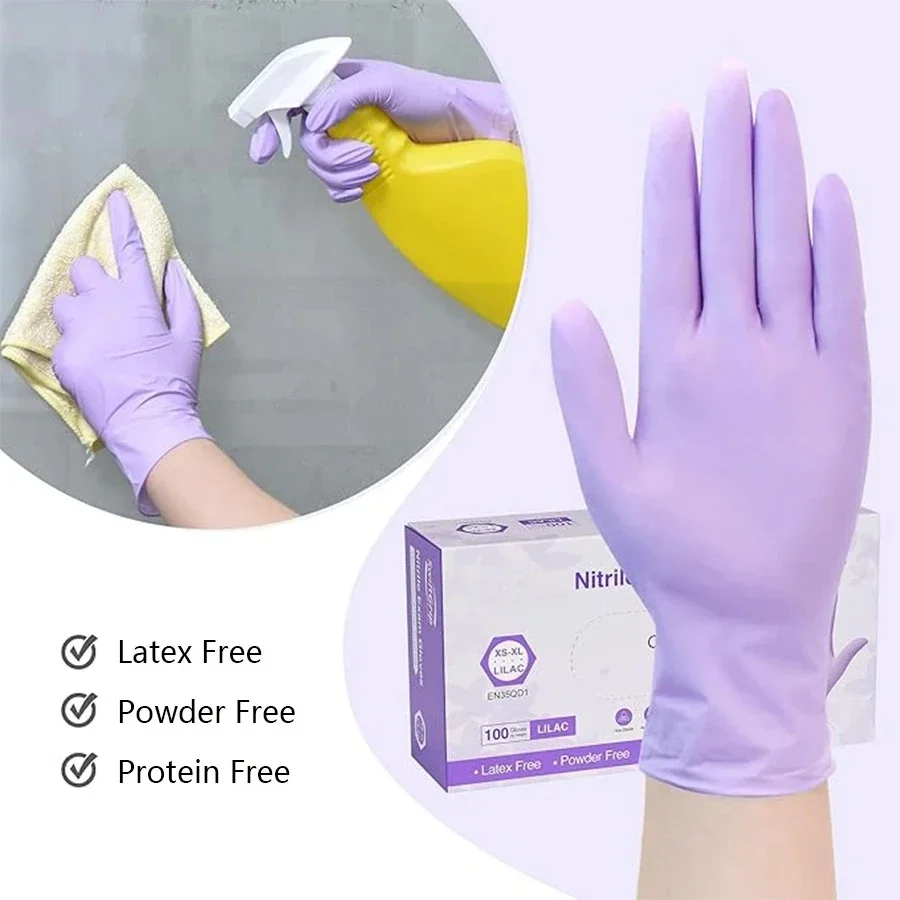 10-100 ชิ้นถุงมือไนไตรล์สีม่วง - Medical Gloves บทวิจารณ์และราคา
