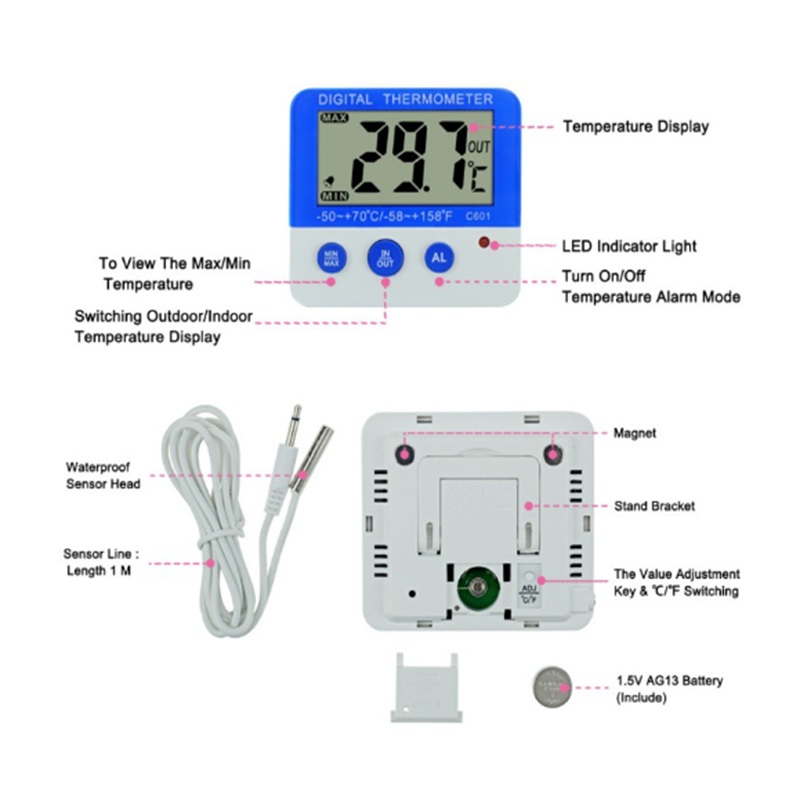 จอแสดงผล LCD เครื่องวัดอุณหภูม - Thermometer Digital บทวิจารณ์และราคา